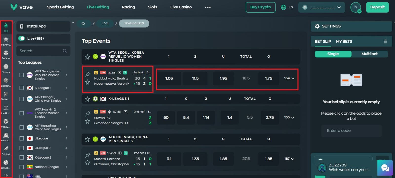 如何在 Vave 上进行现场投注 如何在 Vave 上进行现场投注