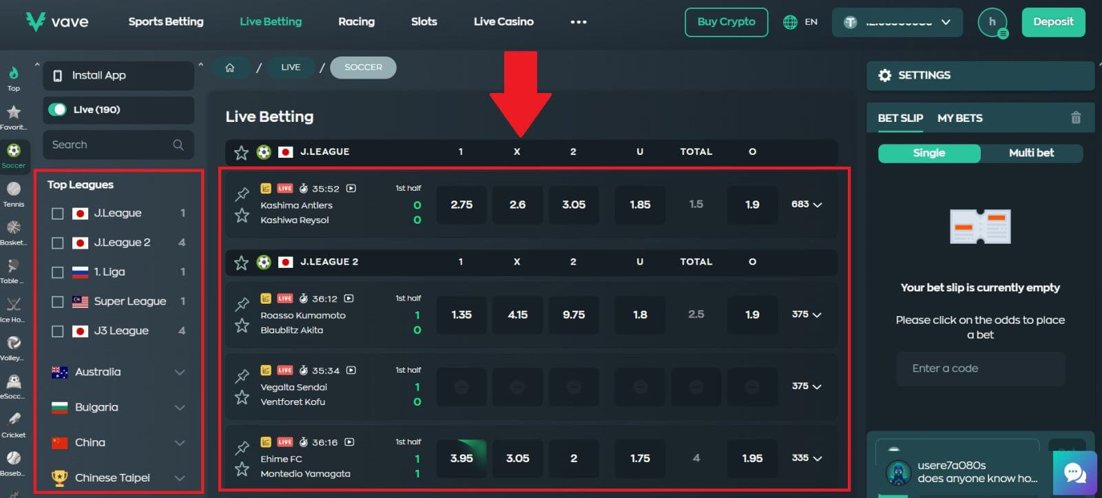 Hvernig á að spila veðmál í beinni á Vave