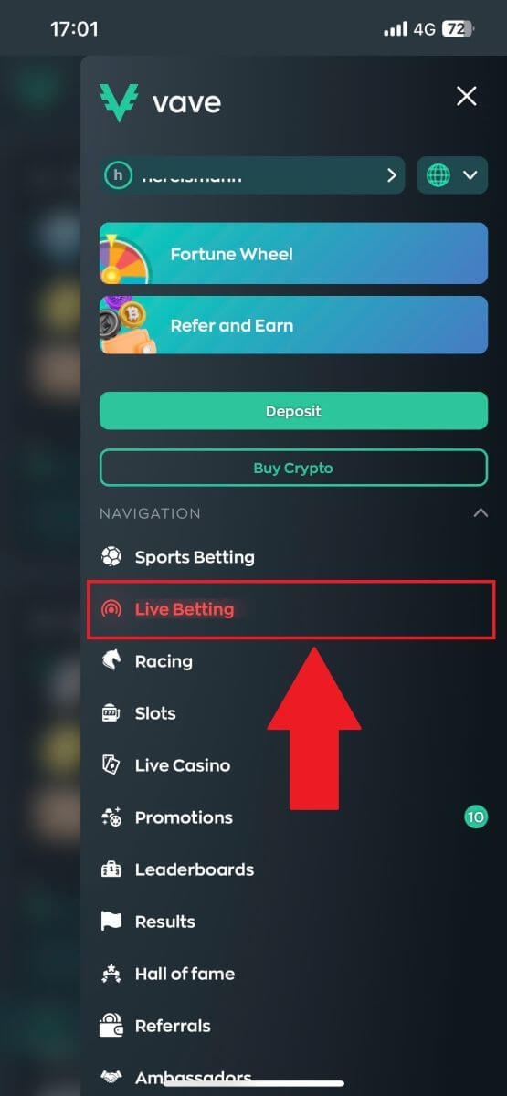 如何在 Vave 上进行现场投注 如何在 Vave 上进行现场投注